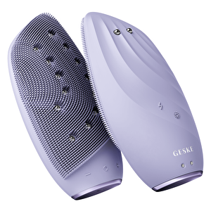 Titreşimli Mikro Akım Termal Yüz Temizleme Ve Cilt Sıkılaştırıcı Cihaz  | Sonic Thermo Facial Brush Face-lifter Mor