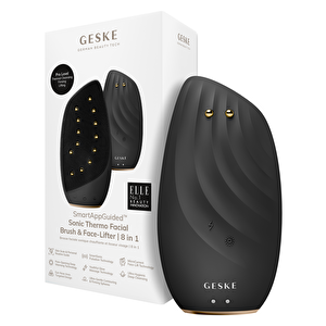 Titreşimli Mikro Akım Termal Yüz Temizleme Ve Cilt Sıkılaştırıcı Cihaz  | Sonic Thermo Facial Brush Face-lifter Siyah