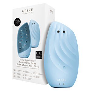 Titreşimli Mikro Akım Termal Yüz Temizleme Ve Cilt Sıkılaştırıcı Cihaz  | Sonic Thermo Facial Brush Face-lifter Mavi