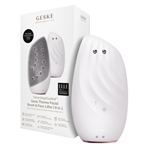 Titreşimli Mikro Akım Termal Yüz Temizleme Ve Cilt Sıkılaştırıcı Cihaz  | Sonic Thermo Facial Brush Face-lifter Beyaz