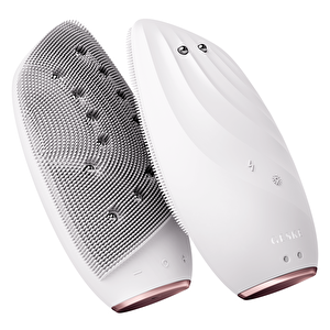Titreşimli Mikro Akım Termal Yüz Temizleme Ve Cilt Sıkılaştırıcı Cihaz  | Sonic Thermo Facial Brush Face-lifter Beyaz