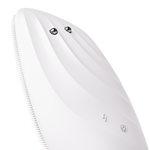 Titreşimli Mikro Akım Termal Yüz Temizleme Ve Cilt Sıkılaştırıcı Cihaz  | Sonic Thermo Facial Brush Face-lifter Beyaz