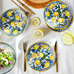 Lemon Glow Ege Pasta Tabağı 20 Cm 4 Parça 22637