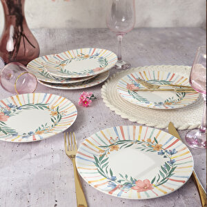 Soft Flowers Pasta Tabağı 20 Cm 6 Adet 22322