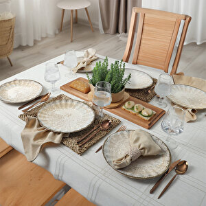 Vintage Cream Sirius Servis Tabağı 27 Cm 6 Adet 22146