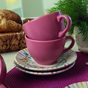 Soft Flowers Kera Çay Takımı 12 Parça 6 Kişilik 22322