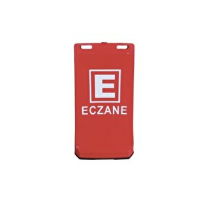 Eczane Baskılı Çift Yön Ultra Levhalı Reklam Dubası Kırmızı Renk 7.5 Kg