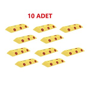 10 Adet Dikdörtgen Mercekli Yol Butonu Sarı Renk