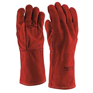 Kırmızı Deri Kaynakçı Eldiveni Aran Rock Safety Flamefox R-6a