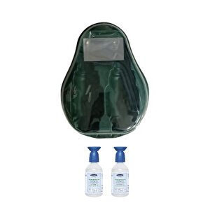 Göz Duşu Solüsyonu İstasyonu Set (1 Adet Boş İstasyon +2 Adet Mavi Kimyasal Göz Duşu Solüsyonu 250 Ml Actıomedıc Bıophos 74