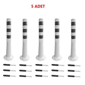 5 Adet Beyaz Renk Otopark Düzenleyici 75 Cm Eco Delinatör