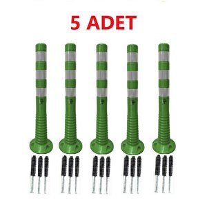 5 Adet Yeşil Renk Otopark Düzenleyici 75 Cm Eco Delinatör