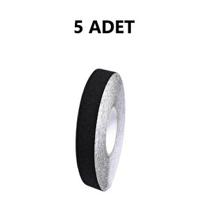 Kaydırmaz Bant 25 Mm 25 Metre 5 Adet Siyah Renk Yüksek Tutuş