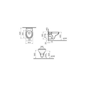 Vitra S20 Round Smoothflush Asma Klozet + Vitra Yavaş Kapanır Kapak + Vitra Gömme Rezervuar Set