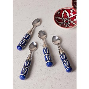 Corallo Dondurma Kaşığı 4 Lü Set Mavi