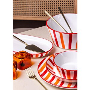 Joy Oval Servis 2li Set Kırmızı 14x26x3 Cm