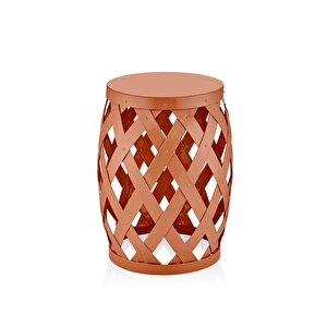 Prizma Tabure & Yan Sehpa Terracota 50x35 Cm
