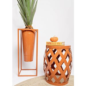 Prizma Tabure & Yan Sehpa Terracota 50x35 Cm