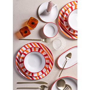 Joy Oval Servis 2li Set Kırmızı 11x21x3 Cm