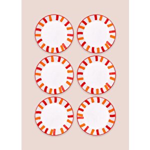 The Mia Joy Yemek Tabağı 6lı Set Kırmızı 20 Cm