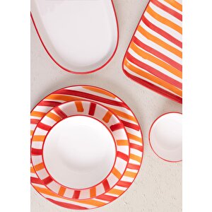 Joy Oval Servis 2li Set Kırmızı 17x30x4 Cm