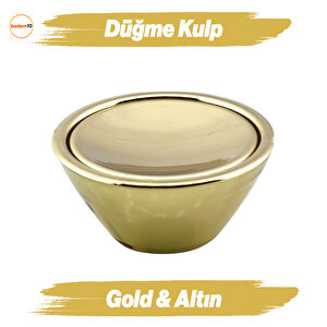 Delta Düğme Gold Mobilya Mutfak Dolap Dolabı Çekmece Kulpu Kulbu Plastik Altın Tek Vidalı Kulp