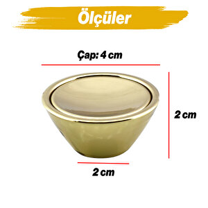 Delta Düğme Gold Mobilya Mutfak Dolap Dolabı Çekmece Kulpu Kulbu Plastik Altın Tek Vidalı Kulp