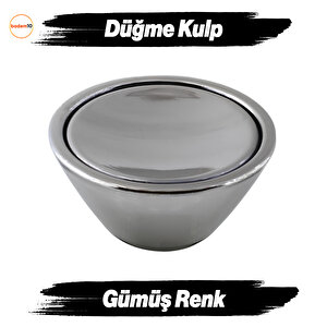 Delta Düğme Krom Mobilya Mutfak Dolap Dolabı Çekmece Kulpu Kulbu Plastik Gümüş Tek Vidalı Kulp