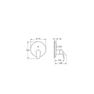 Flow Round Ankastre Banyo Bat. Sıvaüstü Grubu A43182 Banyo Bataryası