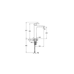 Flow Square Lavabo Bataryası Çanak Mat Siyah A42936