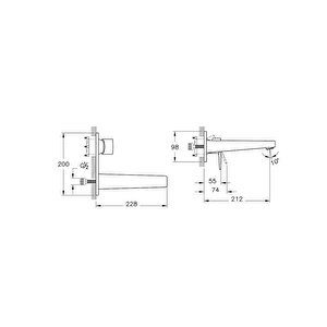 Flow Square Ank. Lav.bataryası (sıva Üstü Grubu) Ankastre Lavabo Bataryası A43180