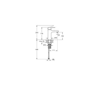 Flow Square  Lavabo Bataryası (yüksek) A42938
