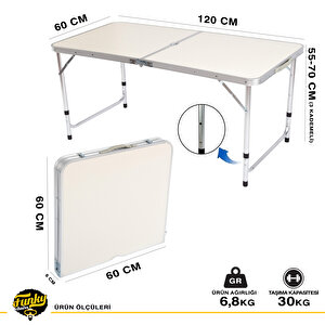 Taburesiz Katlanabilir Piknik Masası - Gri