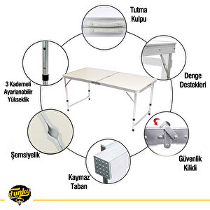 Taburesiz Katlanabilir Piknik Masası - Gri