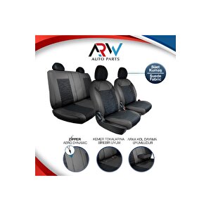 Seat İbiza Eski̇ Uyumlu Lüx Deri Süet Oto Koltuk Kılıfı Ön Arka Takım Prime Si̇yah Siyah