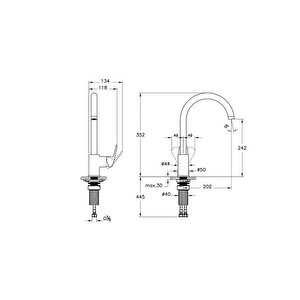 Flow Round  C Tipi Eviye Bataryası, Krom A43407