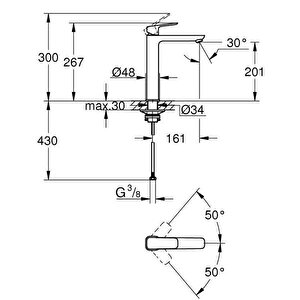 Grohe Cubeo Lavabo Bataryası 1/2  Xl-boyut - 1017290000