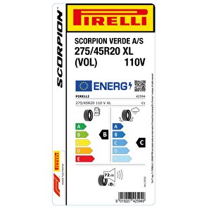 275/45 R20 110v Xl Scorpion Verde All Season (vol) Oto Dört Mevsim Lastiği (üretim: 2024)