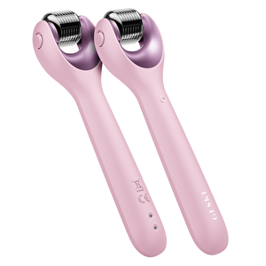 Mikro İğneli, Buz Başlığı, Pembe Kuvars Başlıklı Dermaroller Cihaz | Microneedle Face Roller Pembe