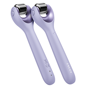 Mikro İğneli, Buz Başlığı, Pembe Kuvars Başlıklı Dermaroller Cihaz | Microneedle Face Roller Mor