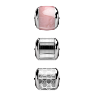 Mikro İğneli, Buz Başlığı, Pembe Kuvars Başlıklı Dermaroller Cihaz | Microneedle Face Roller Siyah