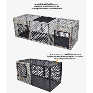 Leganest 60cm X 180cm X 60cm Alt Dolu-üst Kapalı 3 Kapılı Köpek, Kedi, Tavşan Kafesi, 4,5cm Aralıklı