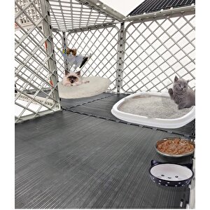 Leganest 60cm X 180cm X 60cm Alt Dolu-üst Kapalı 3 Kapılı Köpek, Kedi, Tavşan Kafesi, 4,5cm Aralıklı