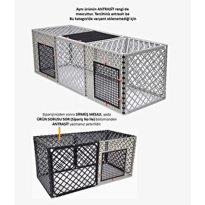 Leganest 60cm X 180cm X 60cm Üst Kapalı 3 Kapılı Köpek, Kedi, Tavşan Kafesi, 4,5cm Aralıklı