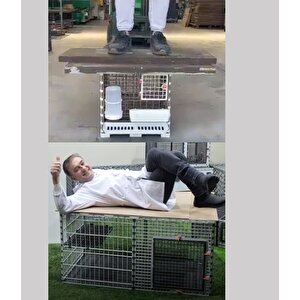 Leganest 60cm X 180cm X 60cm Üst Kapalı 3 Kapılı Köpek, Kedi, Tavşan Kafesi, 4,5cm Aralıklı