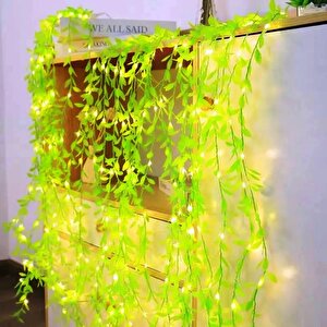 Vip Kali̇te Salkim Yaprak Led Işik Gün Işiği Led Salkim Sarmaşik Led Işik 3x1 Metre 180 Led Modlu