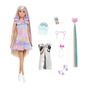 Barbie Upuzun Muhteşem Saçlı Bebek Saç Tasarım Oyun Seti Jct72