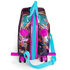 Kids Pembe Motorlu Kedi Desenli Otur Çek Çocuk Valizi 16358