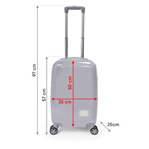 Coral High Renkli Çizgili Desenli Kabin Boy Valiz 50cm 16541