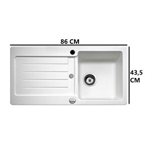 Kea 45btg Te Grani̇t Evye Beyaz Renk 86x43,5 Kumandali Si̇fon